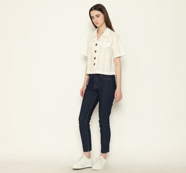 STELLA CROP LADIES SHIRT OFF WHITE