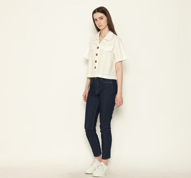 STELLA CROP LADIES SHIRT OFF WHITE
