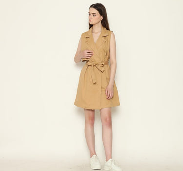 KATHERINE LADIES OUTWEAR MIDI DRESS BROWN