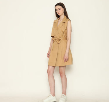 KATHERINE LADIES OUTWEAR MIDI DRESS BROWN