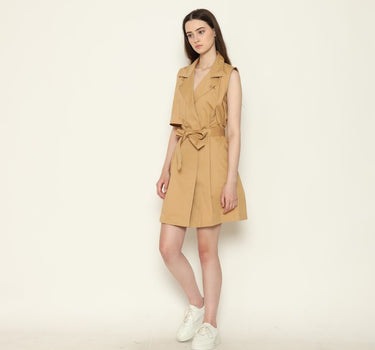KATHERINE LADIES OUTWEAR MIDI DRESS BROWN