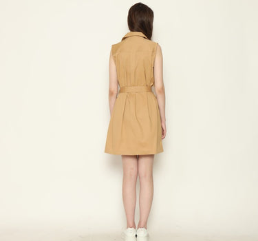 KATHERINE LADIES OUTWEAR MIDI DRESS BROWN
