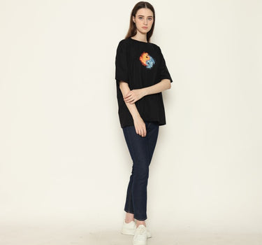 Voxfly Kaos Lengan Pendek Wanita Diagram Oversize Ladies Tee Planet Surf
