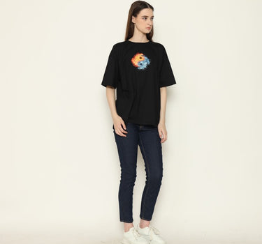 Voxfly Kaos Lengan Pendek Wanita Diagram Oversize Ladies Tee Planet Surf