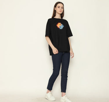 Voxfly Kaos Lengan Pendek Wanita Diagram Oversize Ladies Tee Planet Surf
