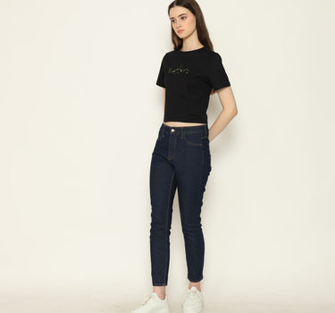 NEON CROPTOP LADIES TEE BLACK