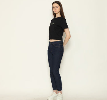 NEON CROPTOP LADIES TEE BLACK