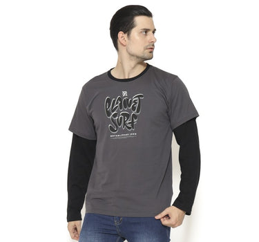 VERBIND MEN LONG TEE CHARCOAL