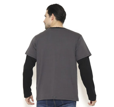 VERBIND MEN LONG TEE CHARCOAL
