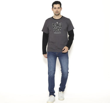 VERBIND MEN LONG TEE CHARCOAL