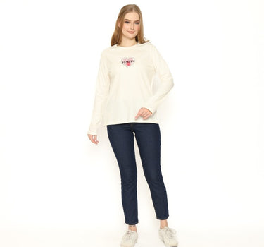 LOVE LADIES LONG TEE CREAM