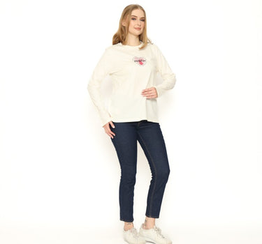 LOVE LADIES LONG TEE CREAM