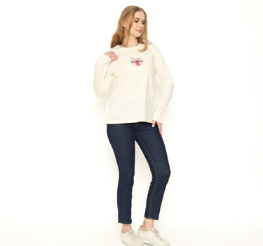 LOVE LADIES LONG TEE CREAM