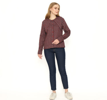 COLLEGE LADIES SHIRT LONG  RED