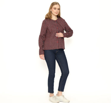 COLLEGE LADIES SHIRT LONG  RED