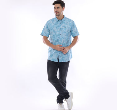 PULLMINT MEN SHORT SHIRT BLUE
