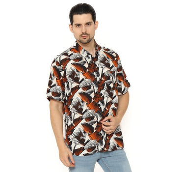 Voxfly Kemeja Lengan Pendek Pria Forest Men Shirt Brown Planet Surf