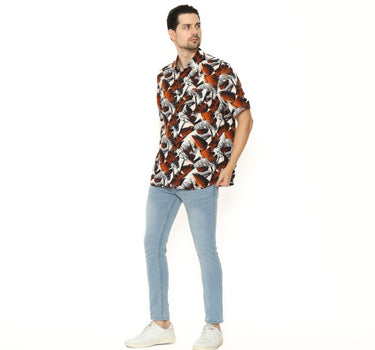 Voxfly Kemeja Lengan Pendek Pria Forest Men Shirt Brown Planet Surf