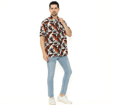 Voxfly Kemeja Lengan Pendek Pria Forest Men Shirt Brown Planet Surf