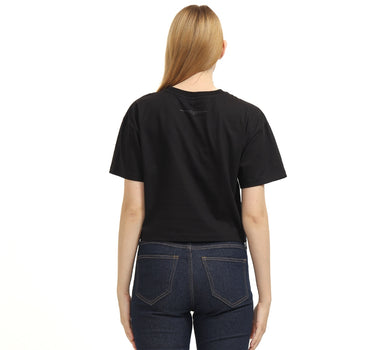 Voxfly Kaos lengan pendek Wanita Women Caution Crop Oversize Ladies Tee Planet Surf