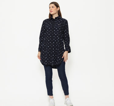 Planet Surf Clothing Kemeja Lengan Panjang Loki Tunic Ladies Shirt Long Black Planet Surf