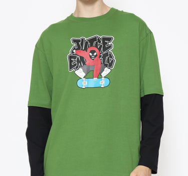 Juice Ematic Kaos lengan panjang Pria Vize Oversize Men Long Tee Planet Surf