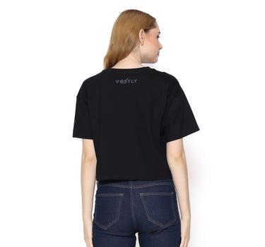 Voxfly Kaos lengan pendek Wanita Regalson Croptop Ladies Tee Planet Surf