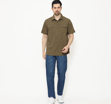 Insight kemeja lengan pendek Pria Dirty Slub Planet Surf