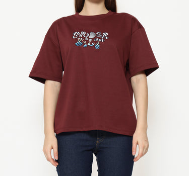 Spyderbilt Kaos lengan pendek Wanita Judith Oversize Planet Surf