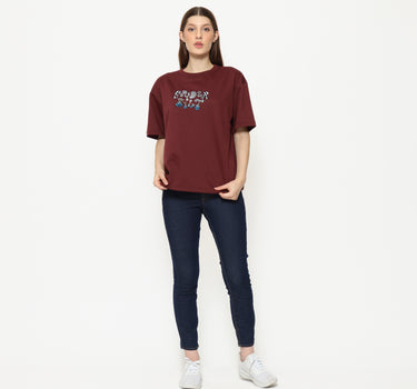 Spyderbilt Kaos lengan pendek Wanita Judith Oversize Planet Surf