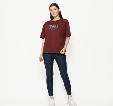 Spyderbilt Kaos lengan pendek Wanita Judith Oversize Planet Surf