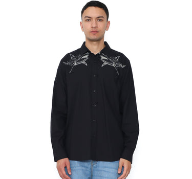 Planet Surf Clothing Kemeja lengan panjang Pria Hai Men Planet Surf