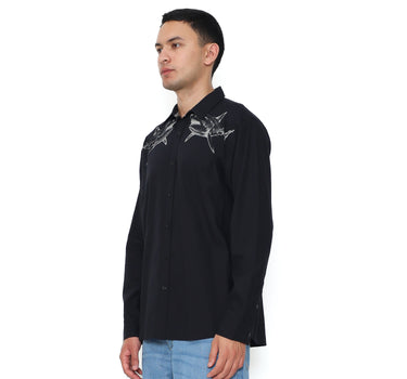 Planet Surf Clothing Kemeja lengan panjang Pria Hai Men Planet Surf