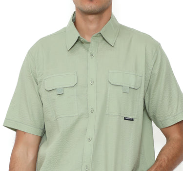 Planet Surf Clothing kemeja lengan pendek Pria Knittern Planet Surf