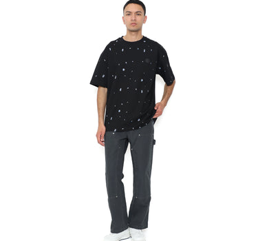 Spyderbilt Kaos lengan pendek Pria Crowded Oversize Planet Surf