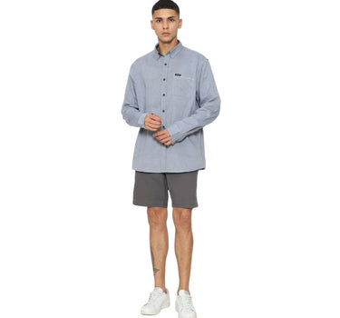 Planet Surf Clothing Kemeja lengan panjang Pria Slanted Violet Planet Surf