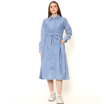 Spyderbilt Dress Panjang Wanita New Jeans Maxy Dress Planet Surf