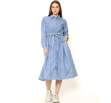 Spyderbilt Dress Panjang Wanita New Jeans Maxy Dress Planet Surf