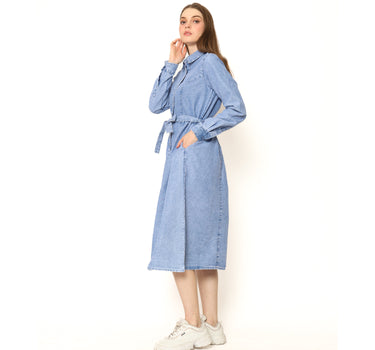 Spyderbilt Dress Panjang Wanita New Jeans Maxy Dress Planet Surf