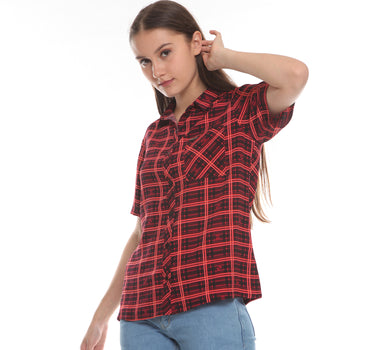 Spyderbilt Kemeja Lengan Pendek Wanita Square Box Planet Surf
