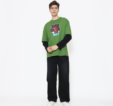 Juice Ematic Kaos lengan panjang Pria Vize Oversize Men Long Tee Planet Surf