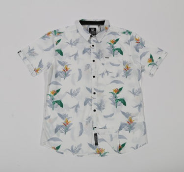 BOTANICAL MEN SHIRT SHORT WHITE
