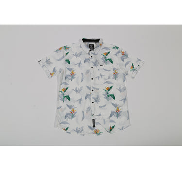 BOTANICAL MEN SHIRT SHORT WHITE