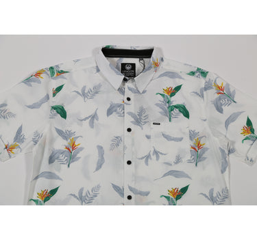 BOTANICAL MEN SHIRT SHORT WHITE