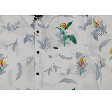 BOTANICAL MEN SHIRT SHORT WHITE