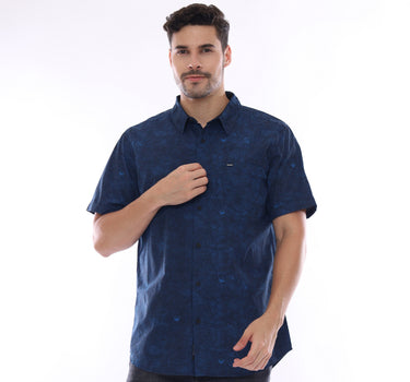 BEGGIN MEN SHIRT SHORT BLUE