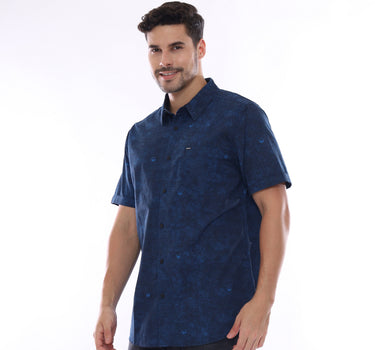 BEGGIN MEN SHIRT SHORT BLUE