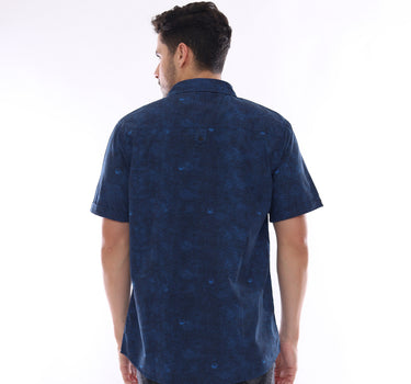 BEGGIN MEN SHIRT SHORT BLUE