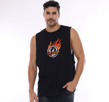BURN MEN MUSCLE TEE  BLACK