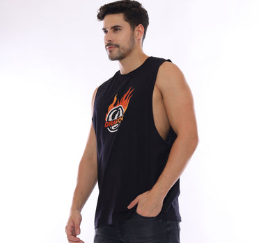 BURN MEN MUSCLE TEE  BLACK